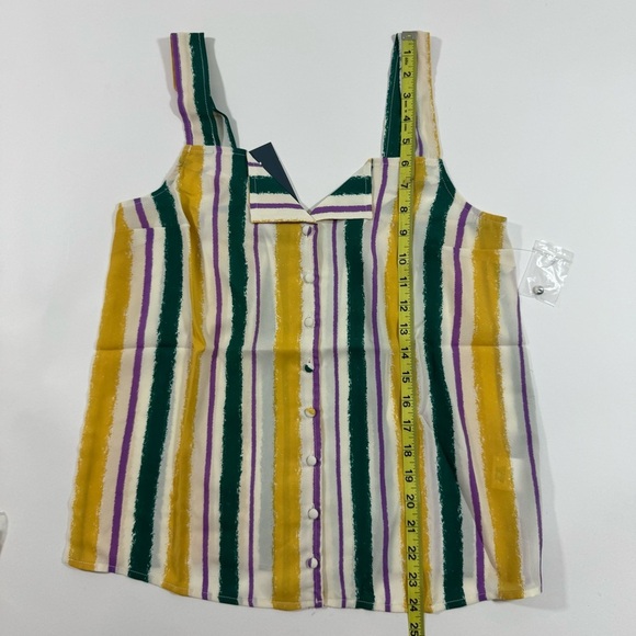 New ModCloth One Affogato Button Up Tank Top Stripes - Picture 4 of 7
